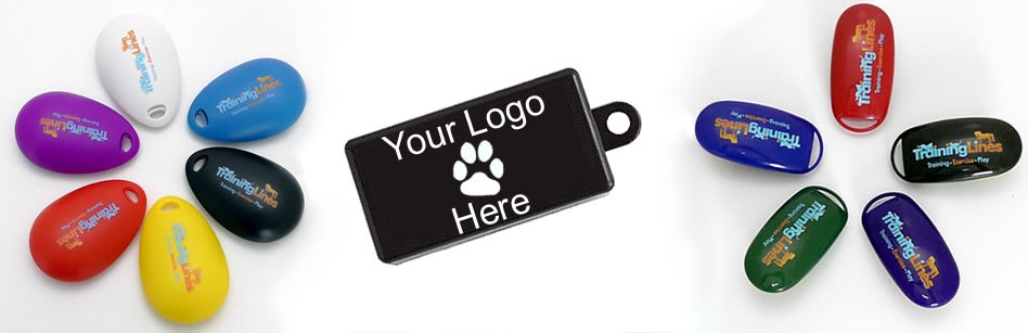 Personalised imprinted dog clickers for dog trainers and dog training clubs