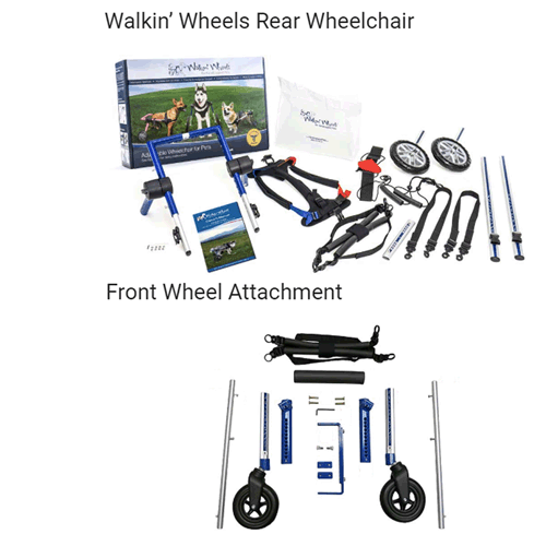 What you get with your Walkin' Wheels Medium-Large Dog Wheelchair
