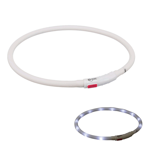 Dog Safety Flashing Light Ring USB White