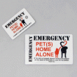 ICE In Case of Emergency Pets Home Alone Card and Key Fob