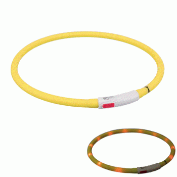 Dog Safety Flashing Light Ring USB Yellow